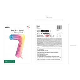 Lufi 7-es szám fólia 86 cm pasztell szivárvány