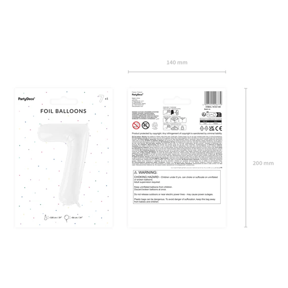 Lufi 7-es szám fólia 86 cm fehér