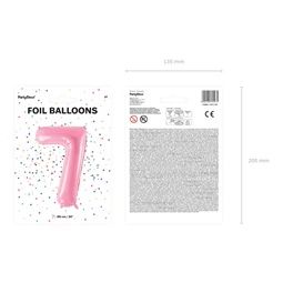 Lufi 7-es szám fólia 86 cm rózsaszín