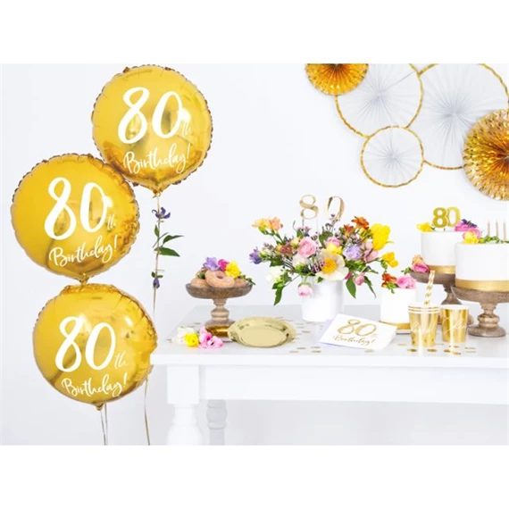 Lufi 80, születésnap fólia arany 45 cm