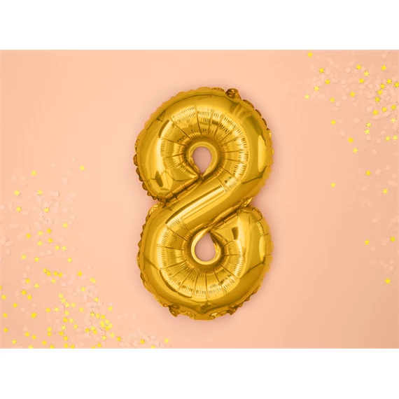 Lufi 8-as szám fólia 35 cm arany