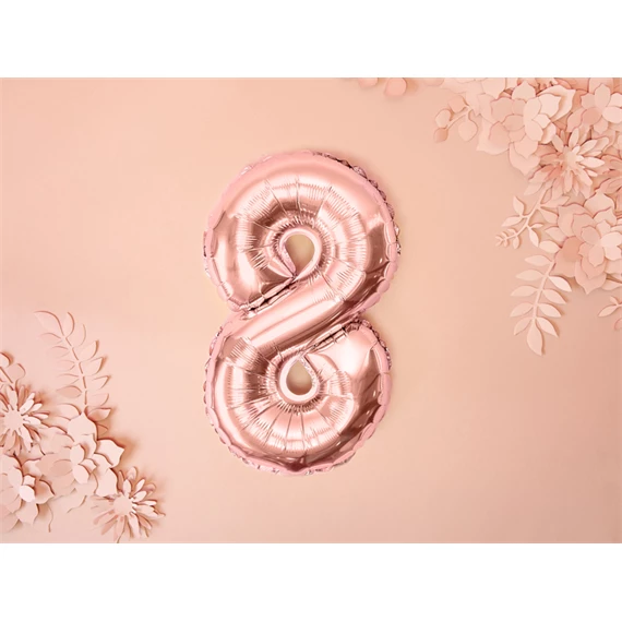 Lufi 8-as szám fólia 35 cm rózsaarany