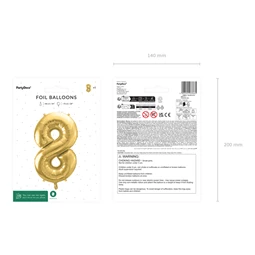 Lufi 8-as szám fólia 72 cm világos arany
