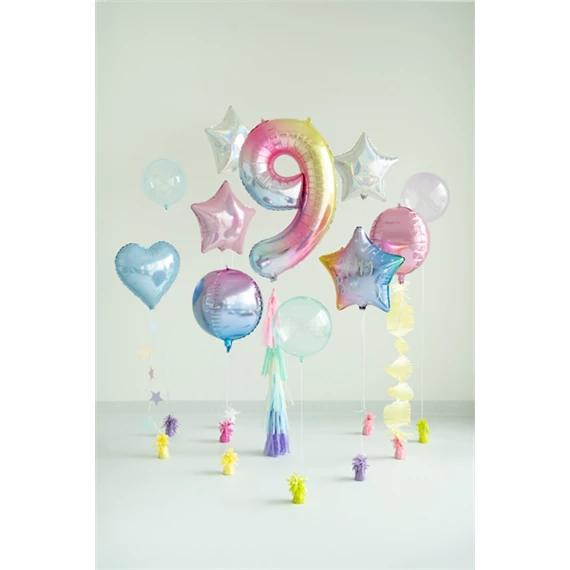 Lufi 9-es szám fólia 86 cm pasztell szivárvány