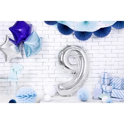 Lufi 9-es szám fólia 86 cm ezüst