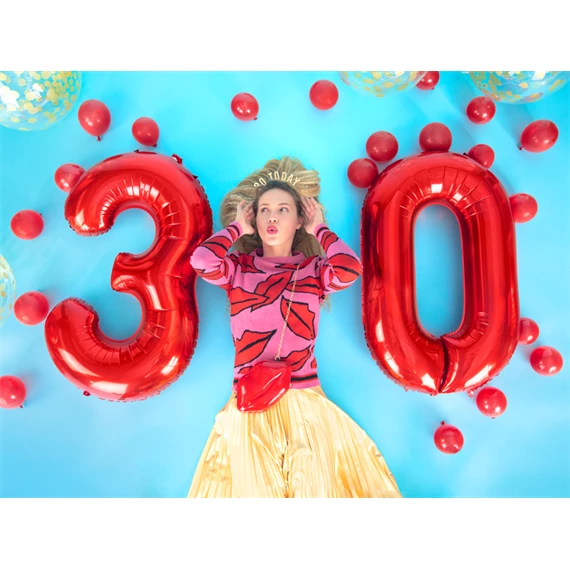 Lufi 9-es szám fólia 86 cm piros