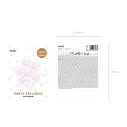 Lufi Bride to be felirattal 30 cm áttetsző-rózsaszín S/6