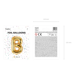Lufi b betű fólia 35 cm arany