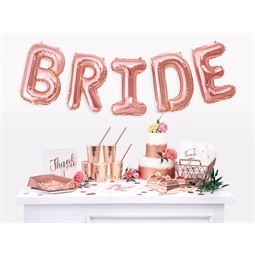 Lufi b betű fólia 35 cm rózsaarany