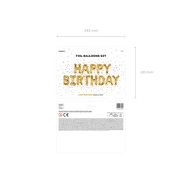 Lufi boldog születésnapot fólia 340x35 cm arany