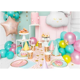 Lufi boldog születésnapot fólia 40 cm világos púderrózsaszín