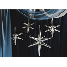 Lufi csillag 3D fólia 105 cm ezüst
