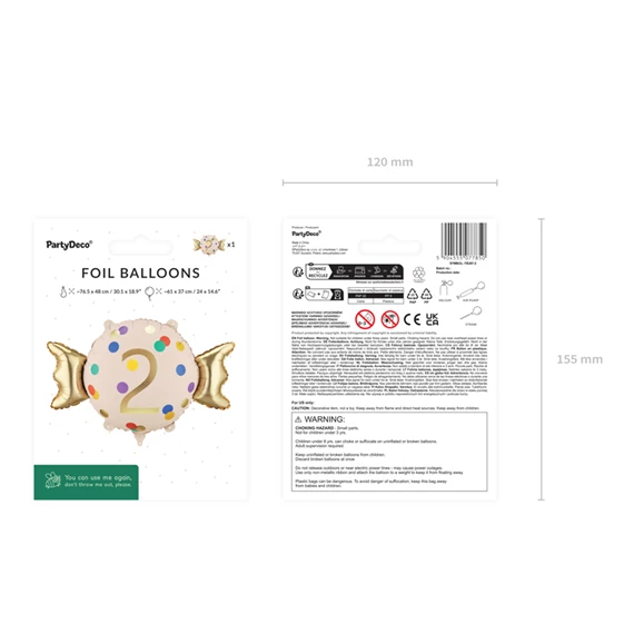 Lufi cukorka 2-es fólia 61x37 cm keverék