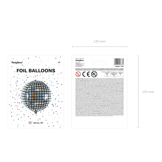 Lufi disco gömb fólia 40 cm