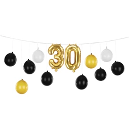 Lufi girland 3 az 1-ben - 30. születésnap, mix, 260x32 cm