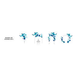 Lufi girland cápa kék 150x95 cm