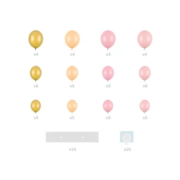 Lufi girland kerettel rózsaszín 160 cm