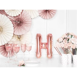 Lufi h betű fólia 35 cm rózsaarany