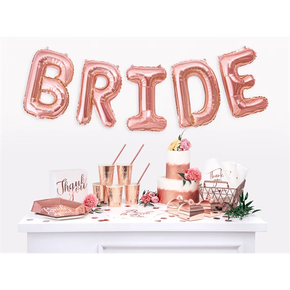 Lufi i betű fólia 35 cm rózsaarany