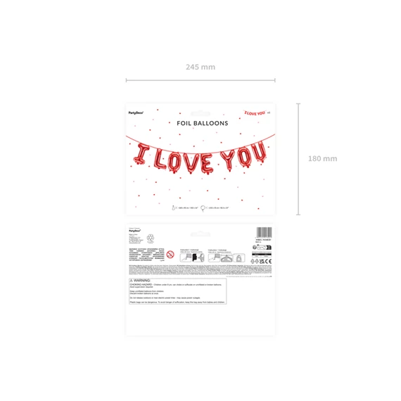Lufi i love you fólia 260x40 cm piros