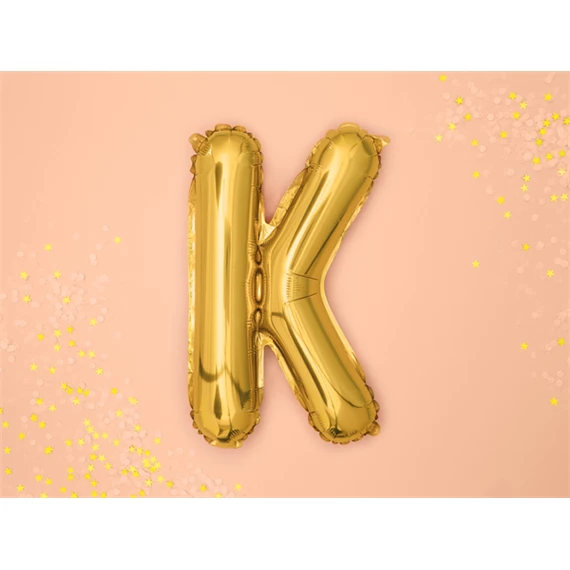 Lufi k betű fólia 35 cm arany