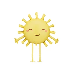 Lufi nap alakú fólia 91x77 cm sárga