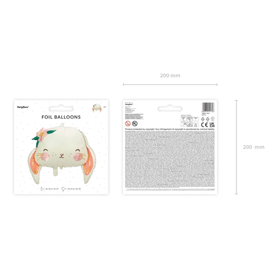 Lufi nyuszi fólia 65x55 cm mix