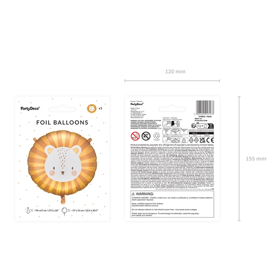 Lufi oroszlán fólia 70x67 cm mix