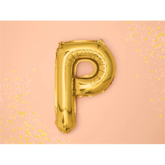 Lufi p betű fólia 35 cm arany 1 darab