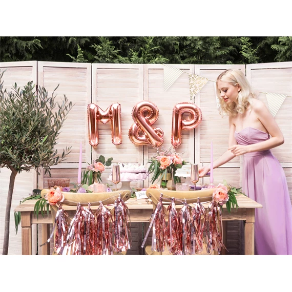 Lufi p betű fólia 35 cm rózsaarany