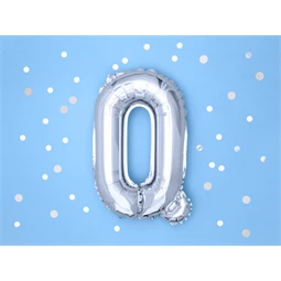 Lufi q betű fólia 35 cm ezüst