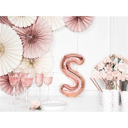 Lufi s betű fólia 35 cm rózsaarany