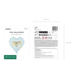 Lufi szív alakú `Egy` 45 cm világoskék