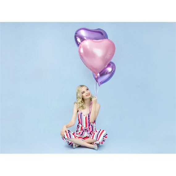 Lufi szív fólia 61 cm világos rózsaszín
