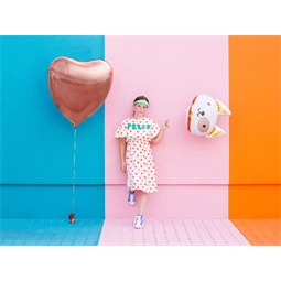 Lufi szív fólia 68x72 cm rózsaarany