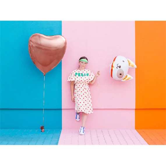 Lufi szív fólia 68x72 cm rózsaarany