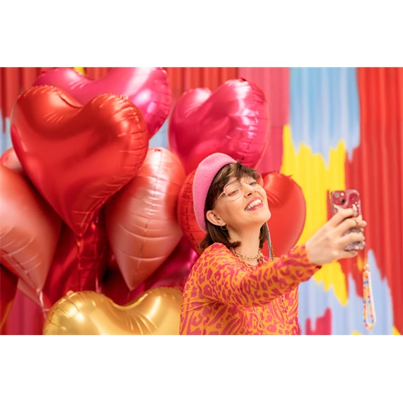 Lufi szív fólia 75x64,5 cm rózsaszín