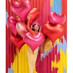 Lufi szív fólia 75x64,5 cm rózsaszín