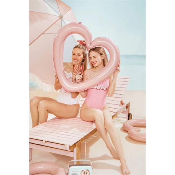 Lufi szív keret fólia 86x83,5 cm világos rózsaszín