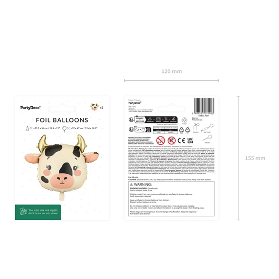 Lufi tehén fólia 57x47 cm vegyes