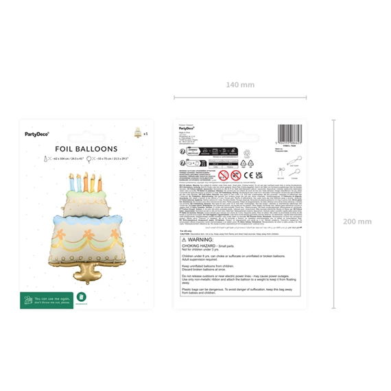 Lufi torta fólia 62x104 cm mix