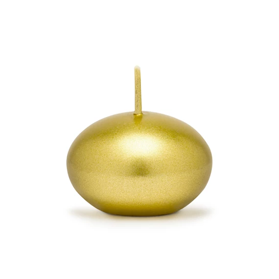 Úszógyertya korong fémes arany 4 cm S/50