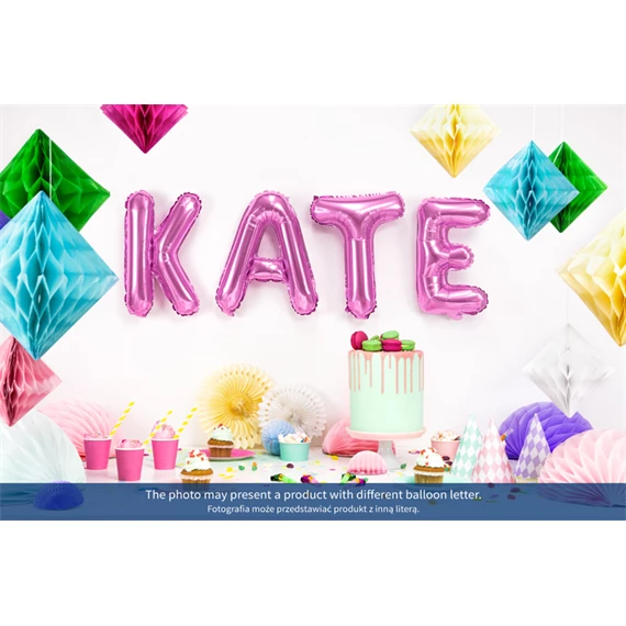 Lufi v betű fólia 35 cm sötét rózsaszín