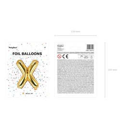 Lufi x betű fólia 35 cm arany