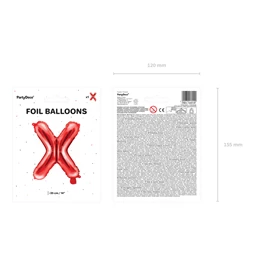 Lufi x betű fólia 35 cm piros
