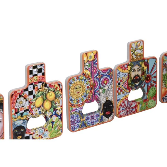 Mágnes sörnyitóval 7,5x0,7x10,5 cm 6 féle