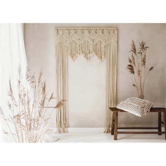 Makramé törtfehér 104 x 182 cm