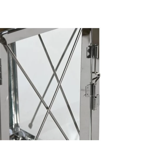 Mécsestartó szett krómozott 18x18x43 cm S/2