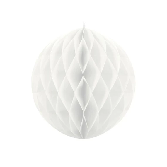 Méhsejt dekor lampion gömb papír 40cm fehér