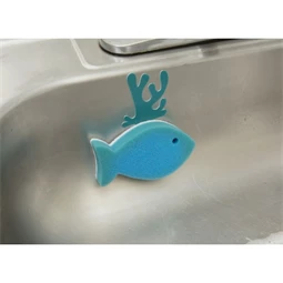 Mosogatószivacs tartóval, halas